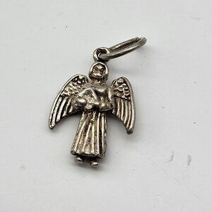 Fabulous Vintage Sterling Silver Herald Angel Heavenly Choir Bracelet Charm